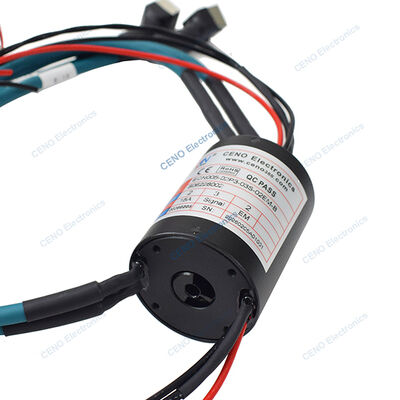 Anello collettore passante con 2 * 15A di potenza elettrica, 2 * 100M Ethernet e segnale RS485 per applicazioni industriali